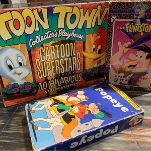 SALE!! Toon Town collectors playhouse set of 11 vintage cartoons loony tunes vhs